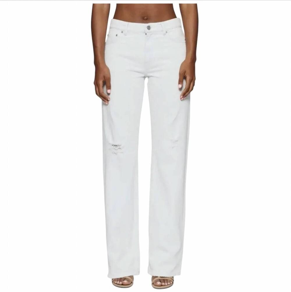 NEW PURPLE BRAND ripped straight leg jeans in white